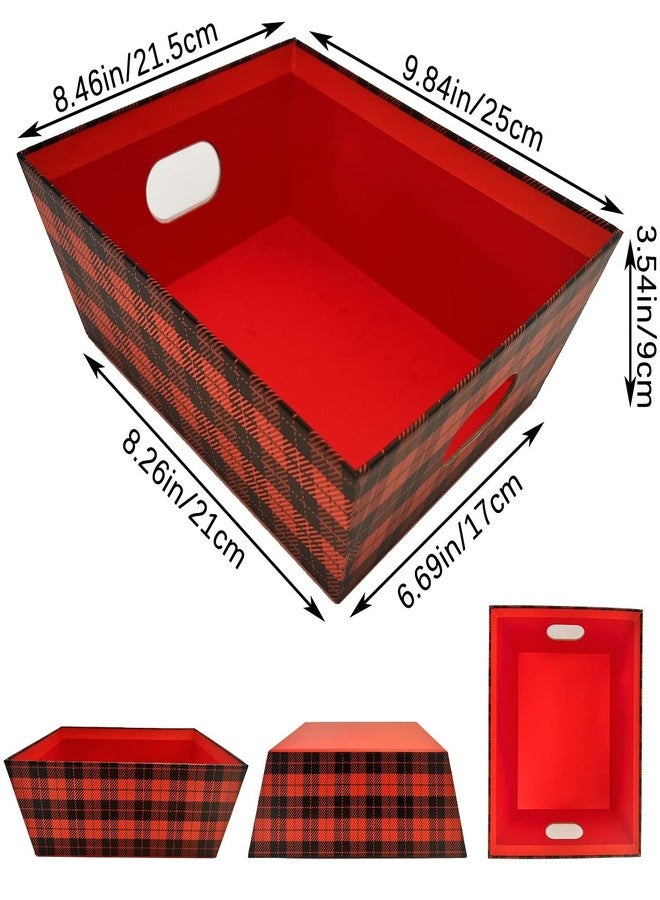 Funsky Basket For Gifts Empty, 5 PCS Sturdy Diy Bulk Gift Basket Kraft Market Tray Cardboard Basket With Handles, Gift Baskets Kit Supplies Wrap To Fill For Valentines Christmas Weddings Anniversaries - Image 2